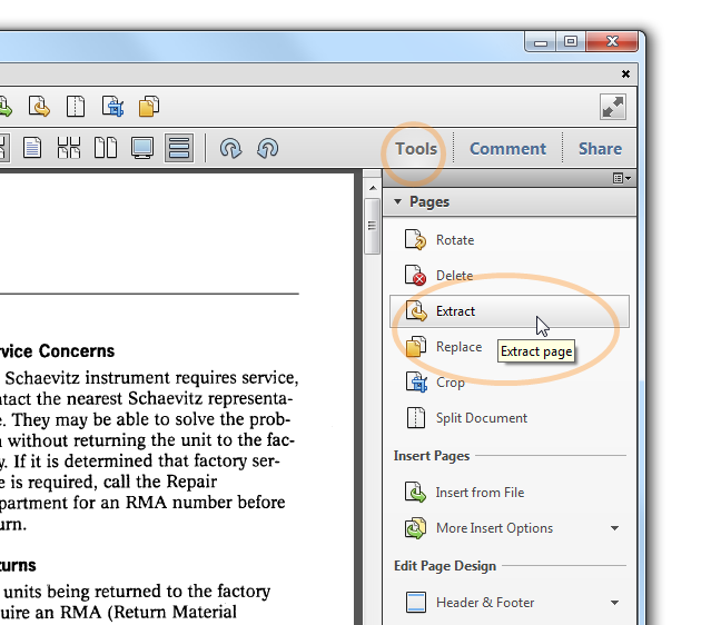 how to extract pages from pdf adobe acrobat pro