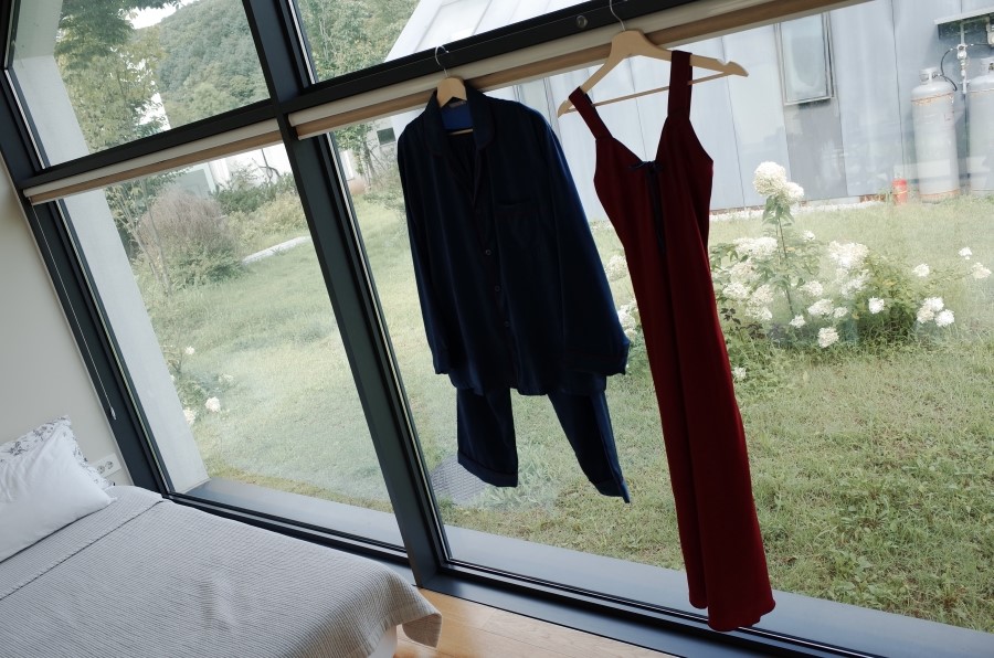 New Wine Silk Pajamas Newlyweds Couple Pajamas Fas